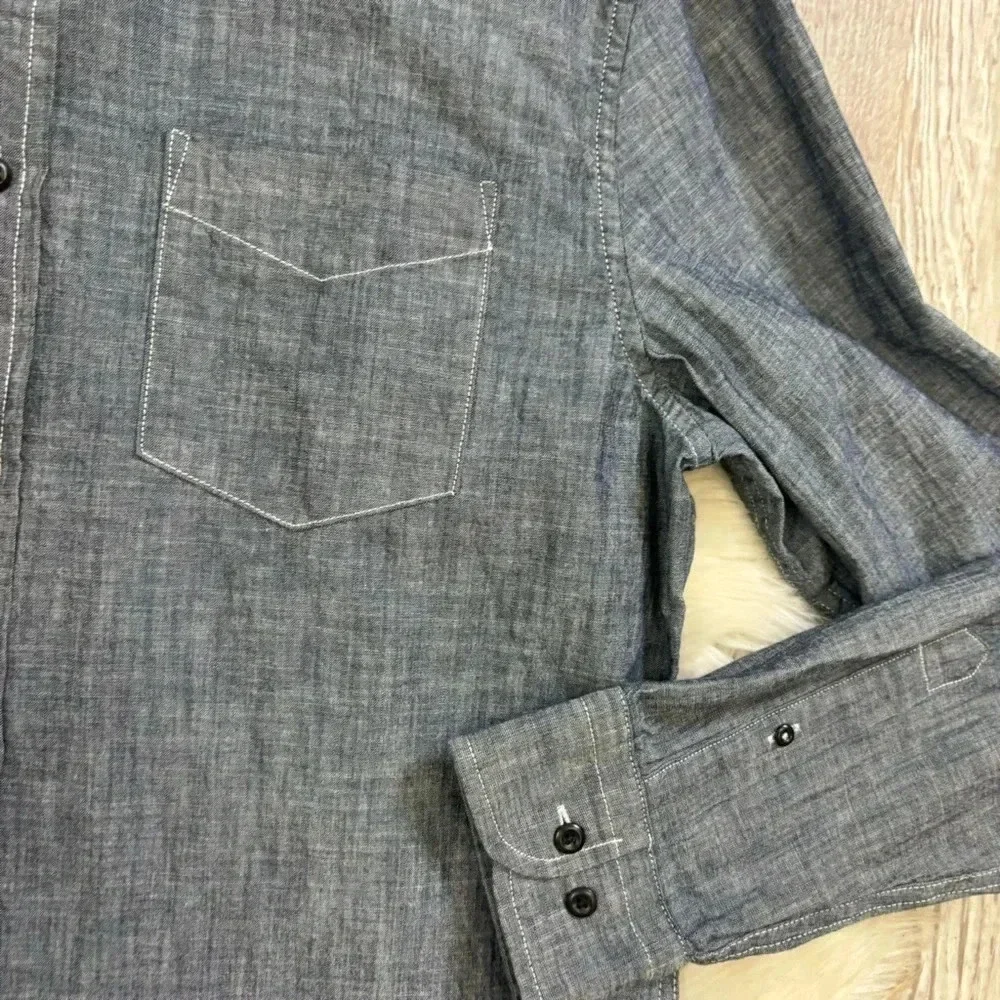 NWT Men’s Banana Republic grant long sleeve dark denim Shirt sz Large